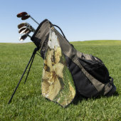 Zilver en gouden kerstboom II-feestdag Golfhanddoek (Groen)