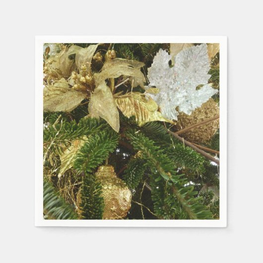 Zilver en gouden kerstboom II-feestdag Servetten (Voorkant)