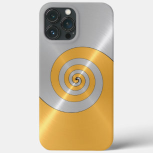 Zilver en gouden, roestvrij, glanzend metaal iPhone 13 pro max hoesje