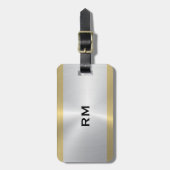 Zilver- en goudgeometrisch ontwerp bagagelabel (Voorkant verticaal)