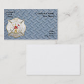 Zilver- en goudmaltese kruisingen voor brandbestri visitekaartje (Voorkant / Achterkant)