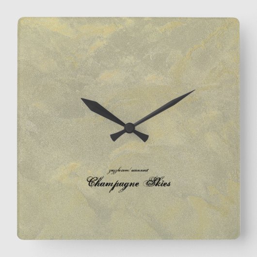 Zilver en goudmetaalgif vierkante klok (Voorkant)