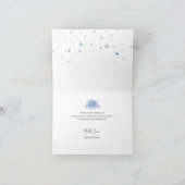 Zilver en Light Baby Blue Rozen Waterverf gevouwen Bedankkaart (Binnen)