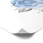 Zilver en Light Baby Blue Rozen Welkom Poster (Hoek)