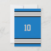 Zilver en Light Blue Team Birthday Uitnodiging (Achterkant)