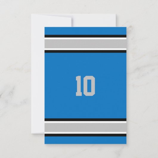 Zilver en Light Blue Team Birthday Uitnodiging (Achterkant)