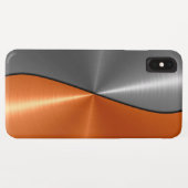Zilver en Oranje roestvrij staal Case-Mate iPhone Case (Achterkant (horizontaal))