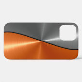 Zilver en Oranje roestvrij staal Case-Mate iPhone Case (Achterkant (horizontaal))