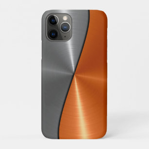 Zilver en Oranje roestvrij staal iPhone 11 Pro Hoesje