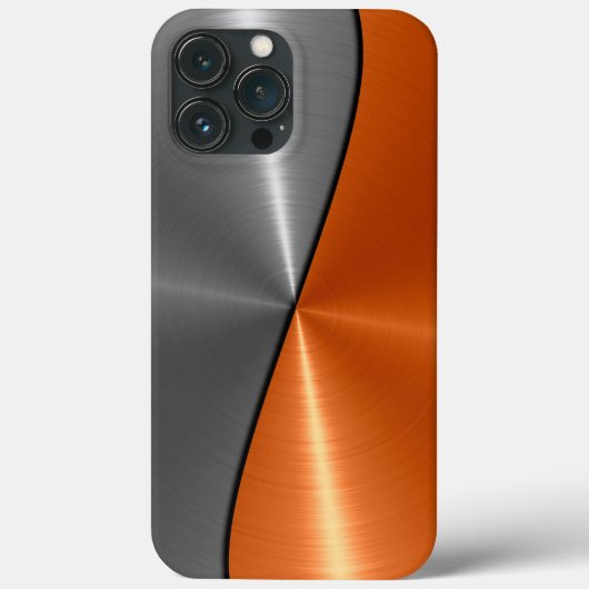 Zilver en oranje roestvrij staal metaal Case-Mate iPhone case (Achterkant)