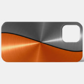 Zilver en oranje roestvrij staal metaal Case-Mate iPhone case (Achterkant (horizontaal))