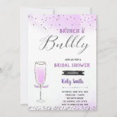 Zilver en paarse brunch en bubbly thema kaart (Voorkant)