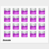 Zilver en Paarse Damask Bat Mitzvah Sticker (Vel)
