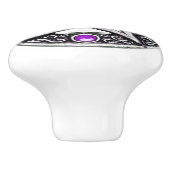 Zilver en Paarse Pentagram keramische knop (Zijkant)