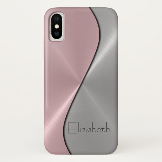 Zilver en roze roestvrij staal Case-Mate iPhone case (Achterkant)