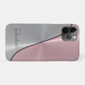 Zilver en roze staal Metalen Case-Mate iPhone Case (Achterkant (horizontaal))