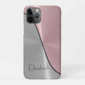 Zilver en roze staal Metalen Case-Mate iPhone Case (Achterkant)