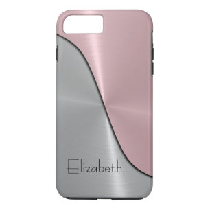 Zilver en roze staal Metalen iPhone 8 Plus / 7 Plus Hoesje