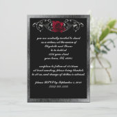 Zilver en Rozen Gotische Uitnodiging (Staand voorkant)