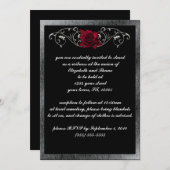 Zilver en Rozen Gotische Uitnodiging (Voorkant / Achterkant)