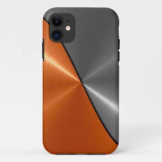 Zilver en Sinaasappel Roestvrij staal Metaal 3 Case-Mate iPhone Case (Achterkant)