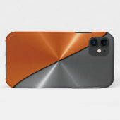 Zilver en Sinaasappel Roestvrij staal Metaal 3 Case-Mate iPhone Case (Achterkant (horizontaal))