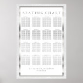 Zilver en wit glitter - Zitdiagram Poster (Voorkant)