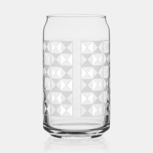 Zilver en wit schijnkristal blikvorm glas (Rechts)