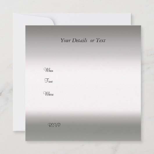 Zilver en Witte Uitnodiging om het even welke Aand (Achterkant)