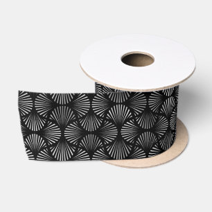 Zilver en zwart Art Deco patroon Lint