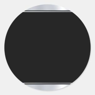 Zilver en zwart blanco moderne elegante sjabloon ronde sticker
