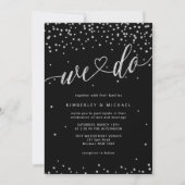 Zilver en Zwart Glitter Sparkle We Do Wedding Kaart (Voorkant)