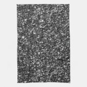 Zilver en zwart Glitter Theedoek (Verticaal)