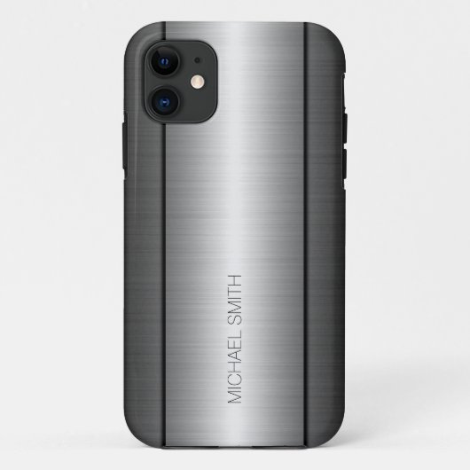 Zilver en zwart Roestvrij staal Case-Mate iPhone Case (Achterkant)