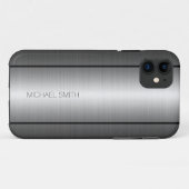 Zilver en zwart Roestvrij staal Case-Mate iPhone Case (Achterkant (horizontaal))