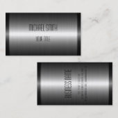 Zilver en zwart Roestvrij staal Visitekaartje (Voorkant / Achterkant)
