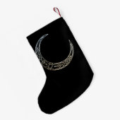 Zilver- en zwarte Keltische halve maan Kleine Kerstsok (Achterkant (Hangend))