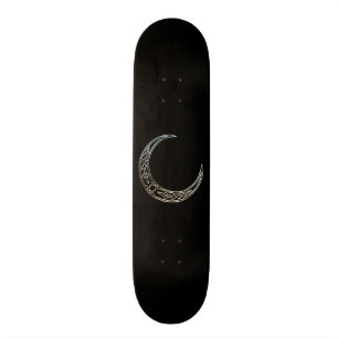 Zilver- en zwarte Keltische halve maan Skateboard