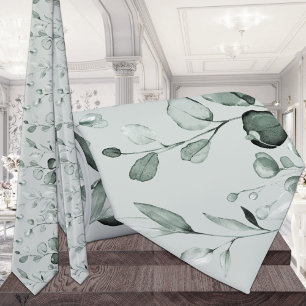 Zilver Eucalyptus groen Bruiloft Wijze Groen Stropdas