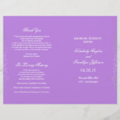 Zilver Floral Paars Wedding Programma's (Voorkant)