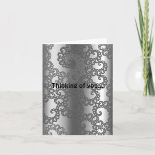 Zilver fractal Art denking van jou Kaart