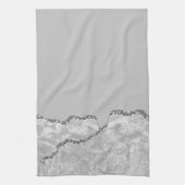 Zilver geborsteld metaal Glitter Theedoek (Verticaal)