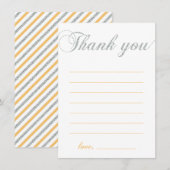 Zilver & Geel | Modern Girl Party Dank je Bedankkaart (Voorkant / Achterkant)