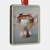 Zilver gemonteerde mug van parelwassail metalen ornament (Rechts)
