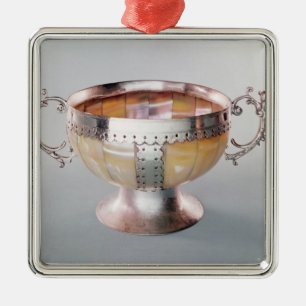 Zilver gemonteerde mug van parelwassail metalen ornament