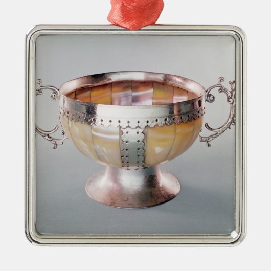 Zilver gemonteerde mug van parelwassail metalen ornament (Voorkant)