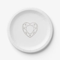Zilver geometrisch bord voor hartbruiloft