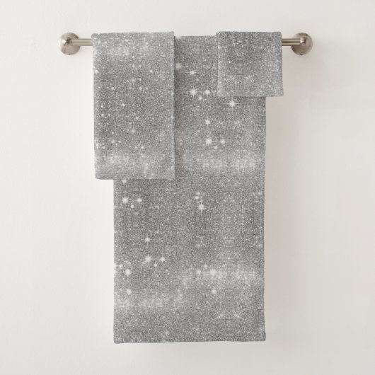 Zilver-gespikkeld effect bad handdoek (Insitu)