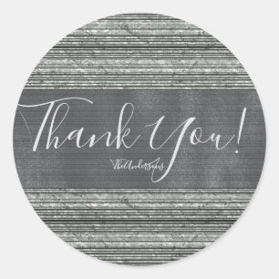 Zilver Glam Moderne Chic Trendy Trouwcadeau Ronde Sticker