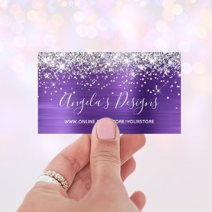 Zilver Glitter Amethyst Folie Online Winkel Visitekaartje
